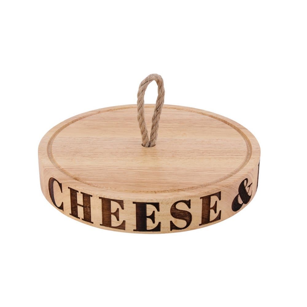 CGB Giftware Loft Cheese And Biscuits Carved Board With Rope