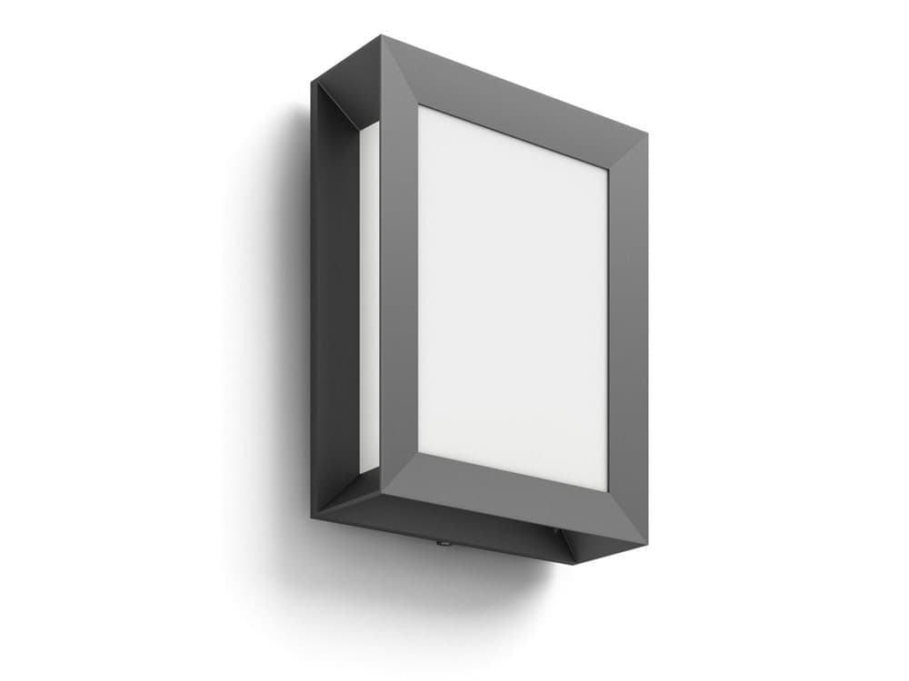 Philips myGarden 172939316, Väggbelysning för utomhusbruk, Antracit, Vit, Gjuten aluminium, IP44, II, Ytmonterad