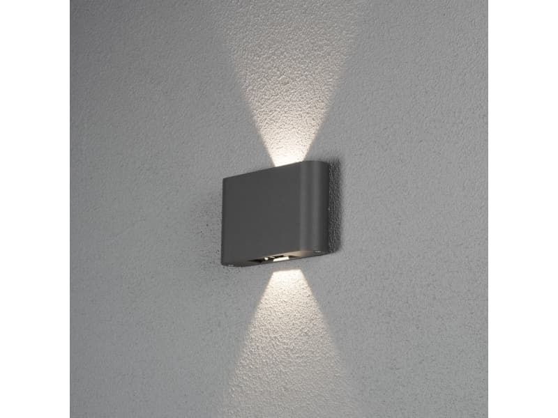 Konstsmide 7854-370, 2 lampor, 3000 K, IP54, Antracit, Grå