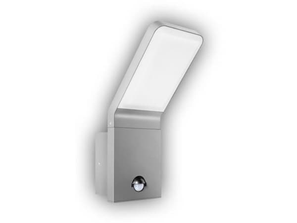 GEV Nina 011076 LED-udendørs vægbelysning med bevægelsessensor 9.5 W Sølvgrå