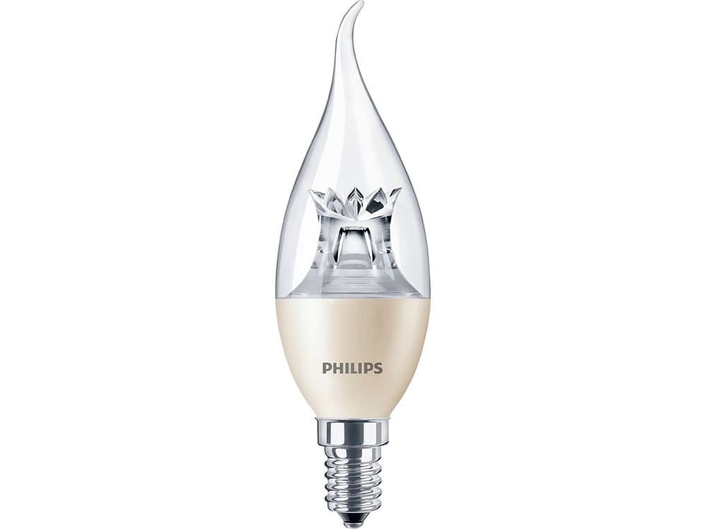 Philips Lighting LED (RGB) Energiklasse A+ (A++ - E) E14 Kerteform vindstød 6 W = 40 W Varmhvid (Ø x L) 38 mm x 129 mm kan dæmpes 1 stk