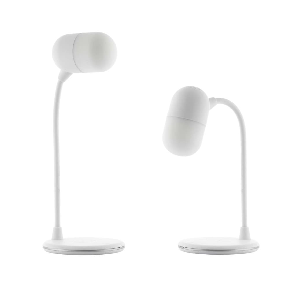 Lampe med Høyttaler og Trådløs Lader