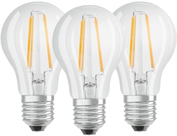 OSRAM LED (RGB) Energiklasse A++ (A++ - E) E27 Glødepæreform 7 W Varmhvid (Ø x L) 60.0 mm x 105.0 mm 3 stk