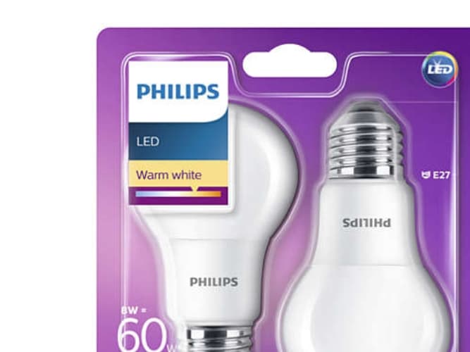 Philips Pære, 8 W, 40 W, E27, 806 lm, 15000 timer, Varm hvit