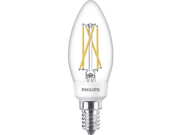 Philips SceneSwitch - LED-lyspære - form: pære - E14 - 5 W (ekvivalent 40 W) - klasse F - varmhvitt/flammelys - 2200/2500/2700 K