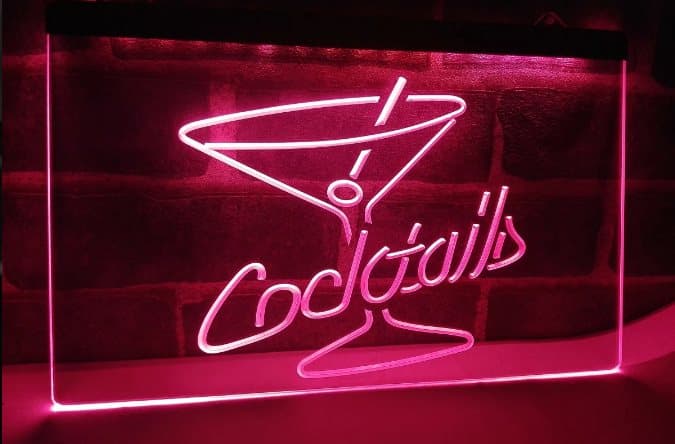 COCKTAILS NEON LJUS PUB SKYLT LIGHT SKYLT SIGN NR