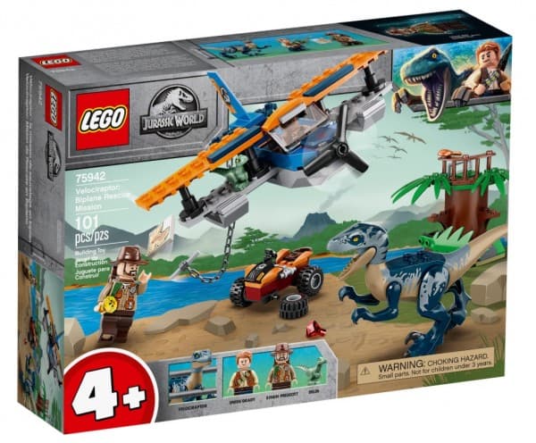 LEGO 75942 Velociraptor: Räddningsuppdrag med biplan
