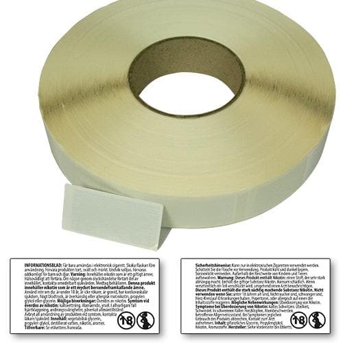 Peel off etiketter rulle, öppna o läs varningstexten, 31,75-63,5mm, TYSK/SWE, 16