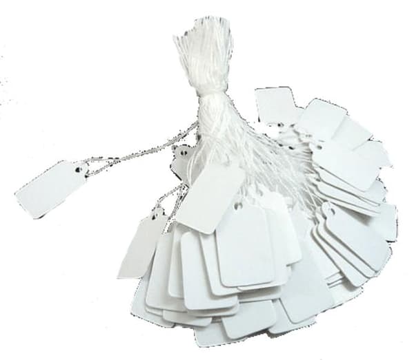 300 prislappar vit tags 10*22 mm loppis
