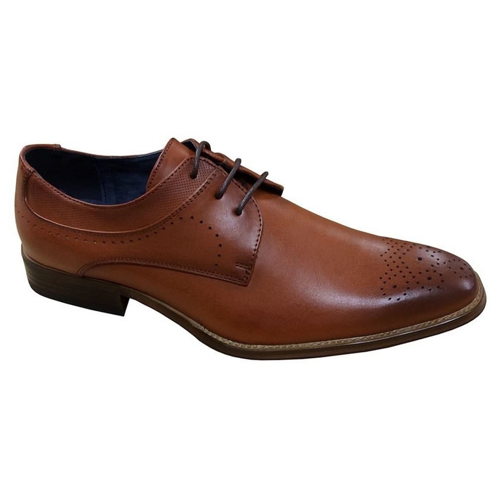 Goor Mens 3 Eye Pig Leather Gibson Brogue