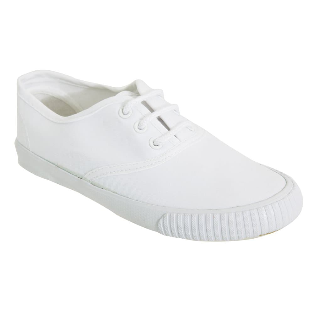Dek Barn Unisex Junior Spetsar Vit Canvas Plimsolls
