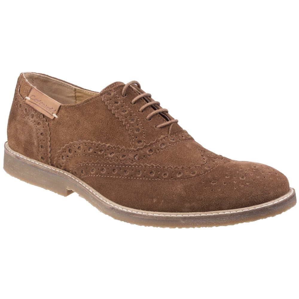 Cotswold Mens Chatsworth Suede Oxford Brogue Lace Up Casual Shoes