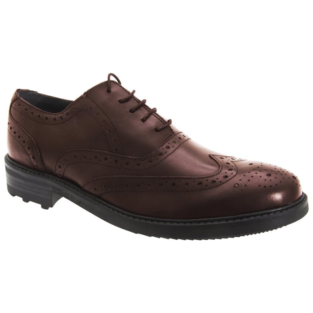 Roamers Mens 5 Eyelet Brogue Oxford Leather Shoes
