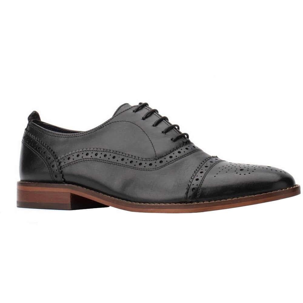 Base London Herrar Cast Waxy Lace Up Leather Brogue Shoe