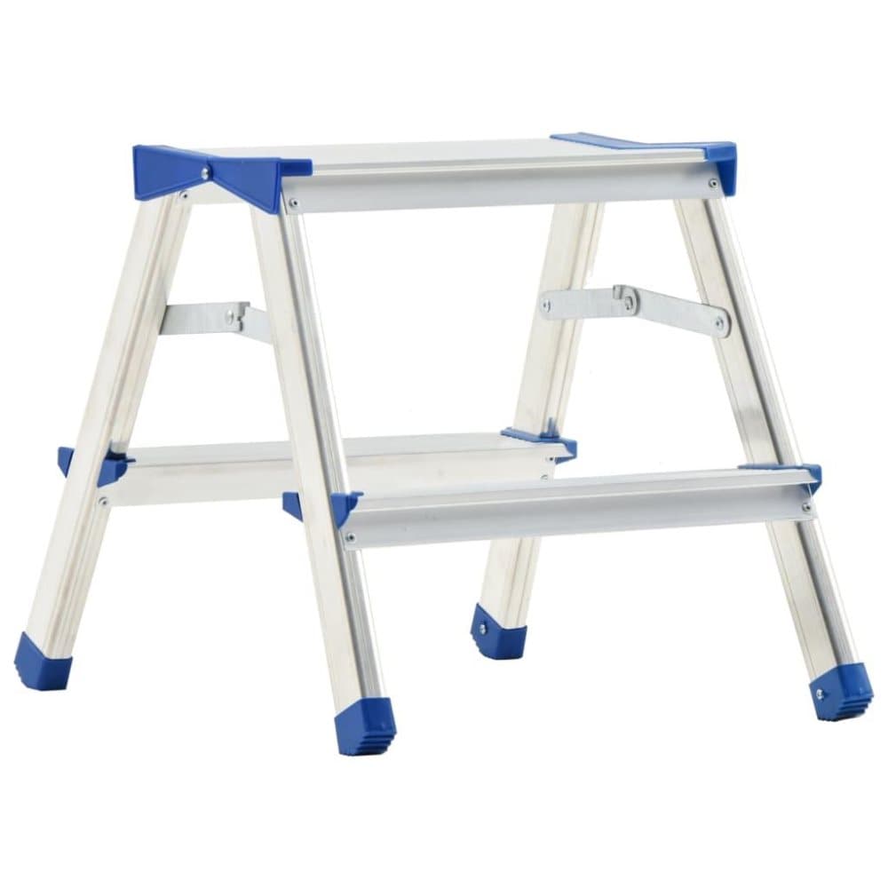 vidaXL dobbeltsidet trappestige 2 trin 44 cm aluminium