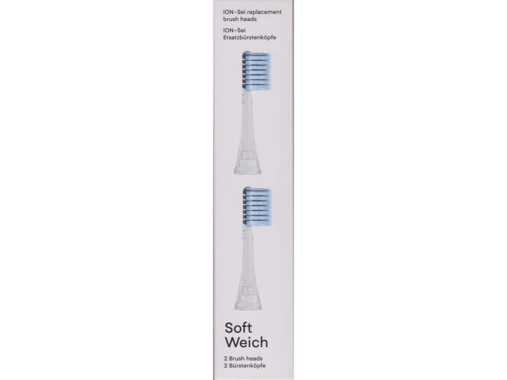 ION-Sei Soft Brush heads IETRB01H, For adults, Heads, Number of brush heads included 2, Transparent/Blue