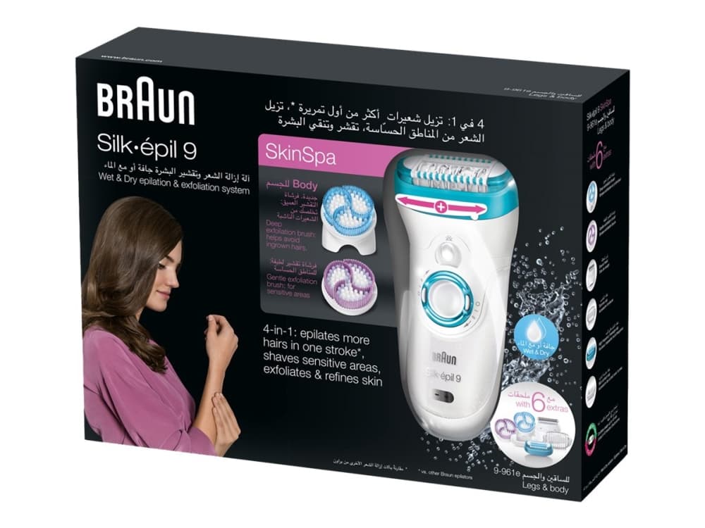 Braun Silk-épil 9 Skin Spa 9-961v Bronze, Hvid 40 pincetter