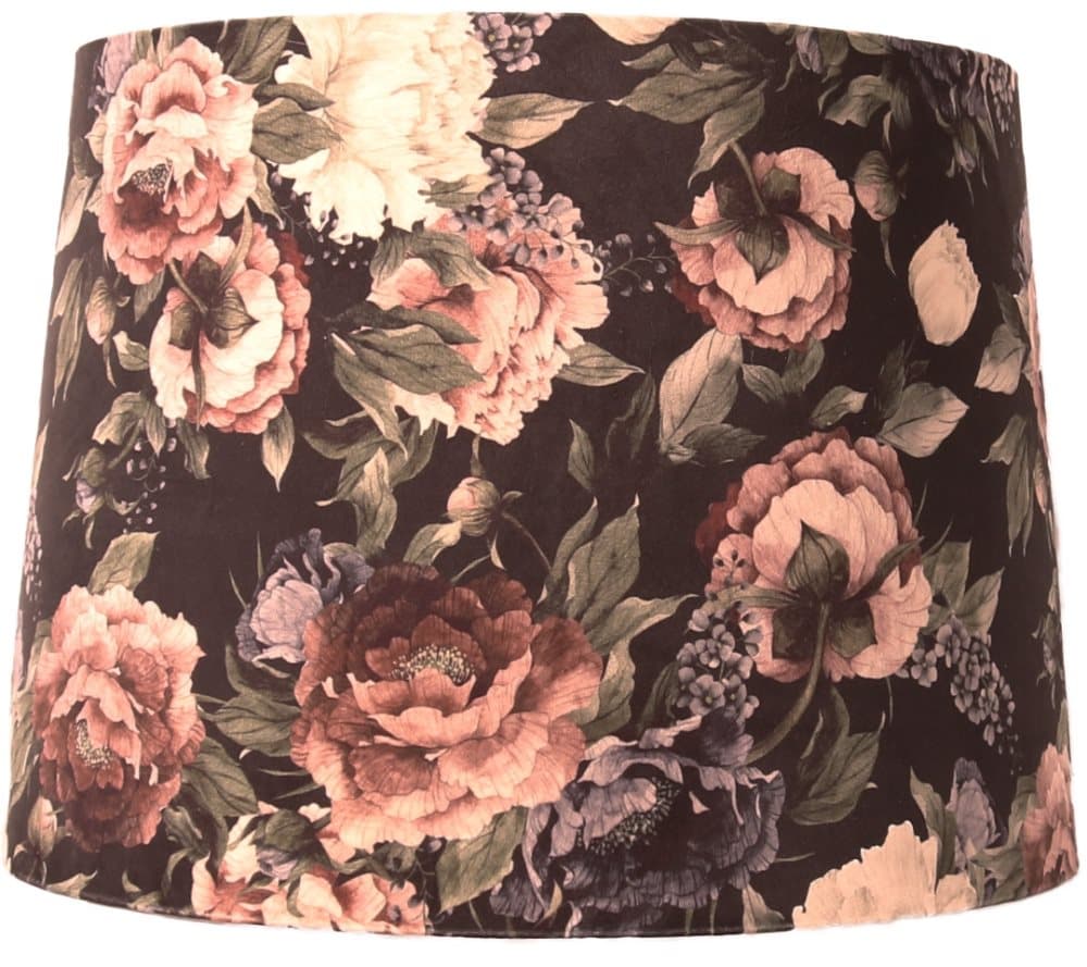 Lampeskjerm Sofia, Fløyel, 40 cm, Bukett, Lys, PR Home