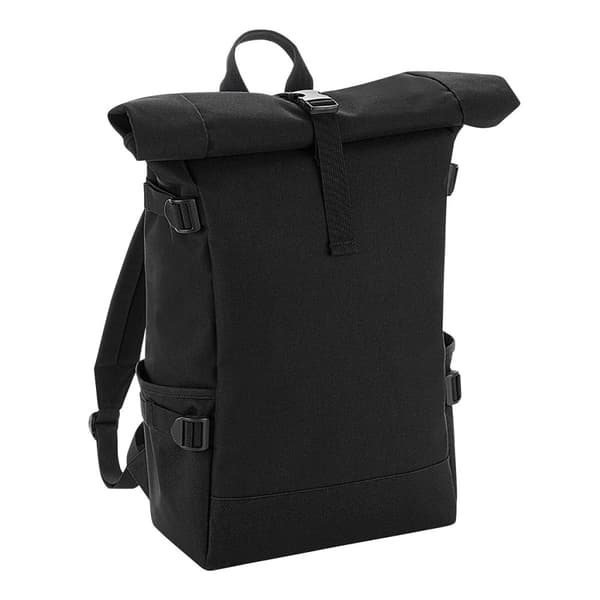 BagBase Block Roll-Top Backpack Black/Black One Size