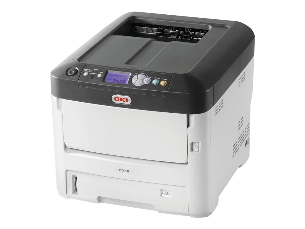 OKI C712n - Skrivare - färg - LED - A4 - 1200 x 600 dpi - upp till 36 sidor/minut (mono)/ upp till 34 sidor/minut (färg) - kapacitet: 630 ark - USB 2