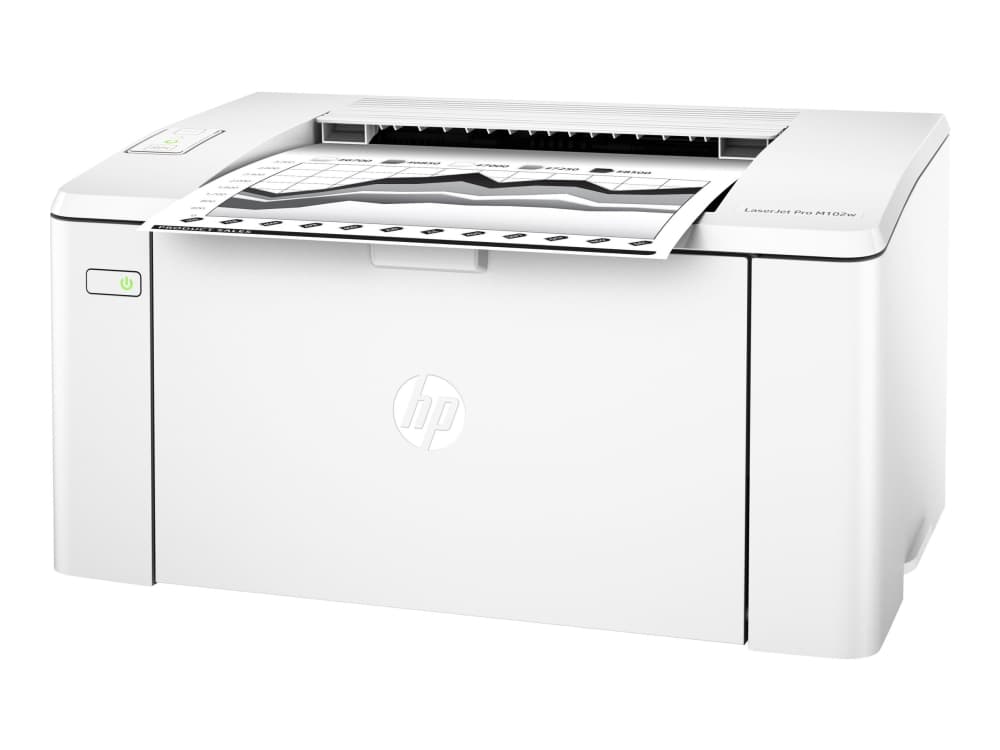 HP LaserJet Pro M102w - Skrivare - svartvit - laser - A4/Legal - 1200 dpi - upp till 22 sidor/minut - kapacitet: 160 ark - USB 2.0, Wi-Fi