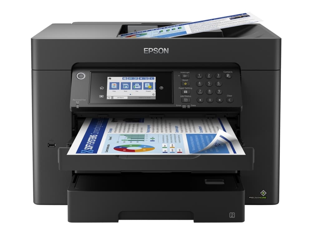 Epson WorkForce WF-7840DTWF - Multifunktionsskrivare - färg - bläckstråle - A3 (297 x 420 mm) (original) - A3 (media) - upp till 25 sidor/minut (utsk