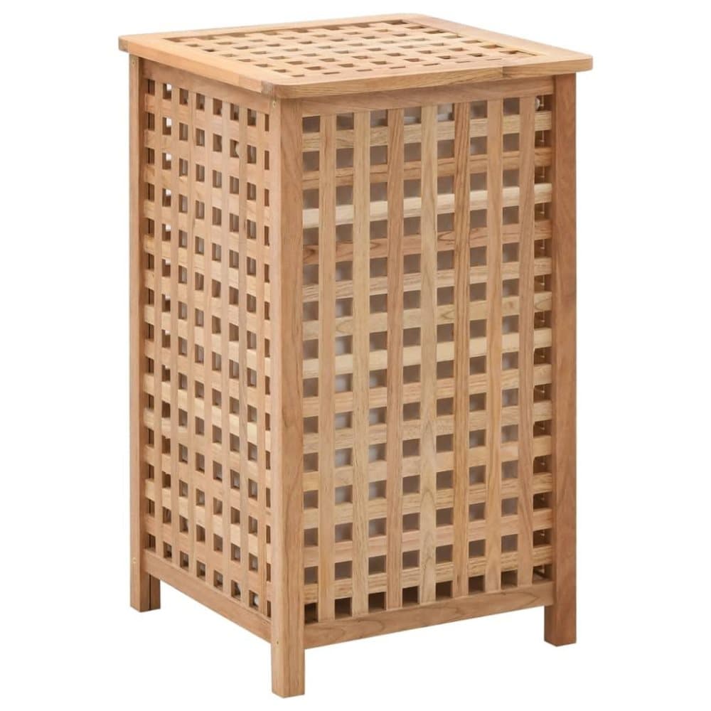 vidaXL vasketøjskurv 39 x 39 x 65 cm massivt valnøddetræ
