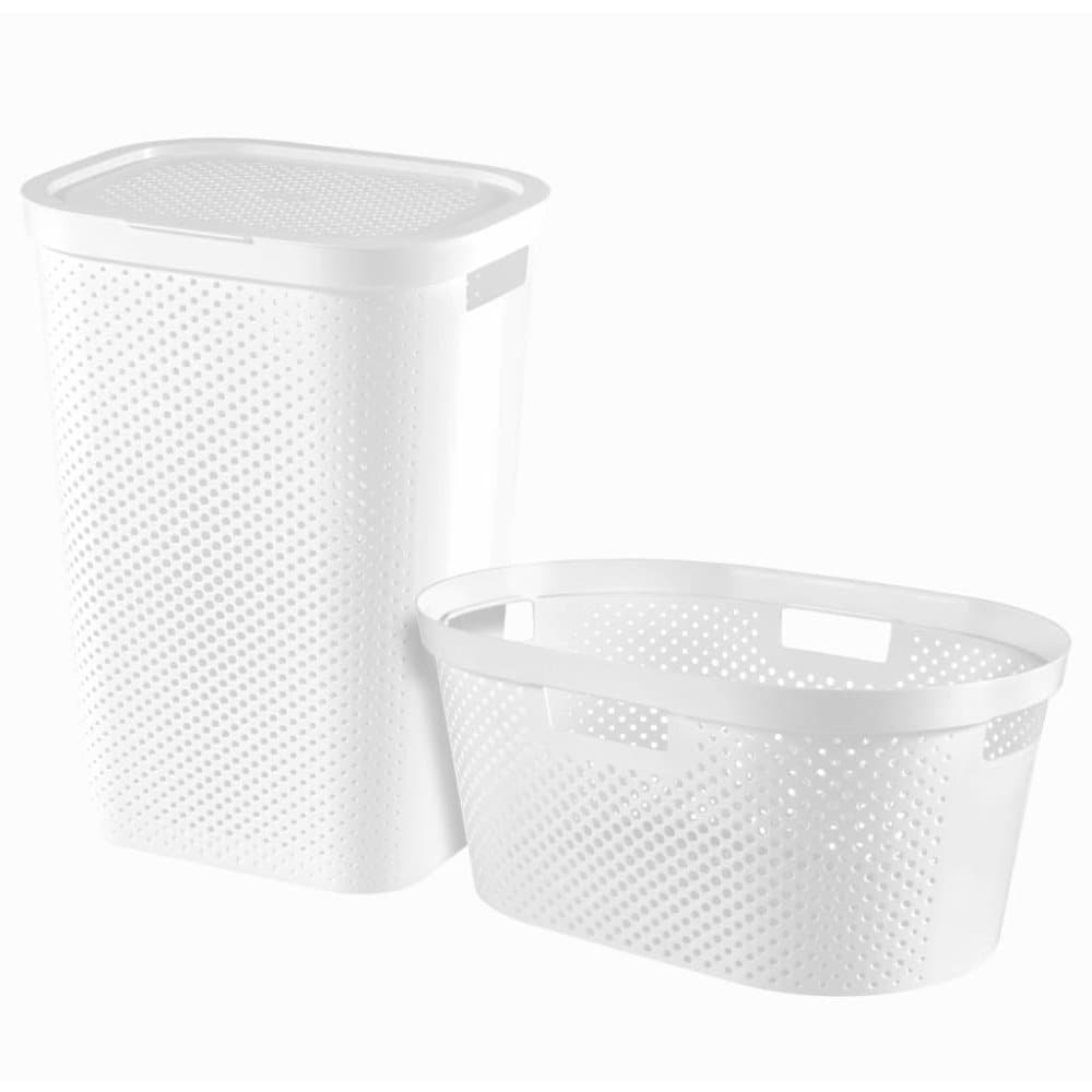 Curver Infinity 2 stk vasketøjskurvesæt 40 l + 60 l hvid