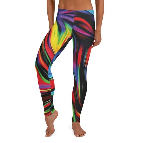 Leggings - Marble Red Blue