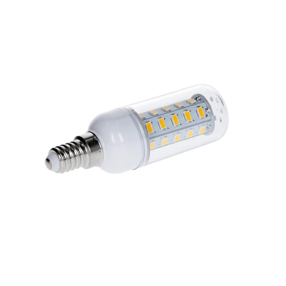 ECD Germany 2 Pack E14 LED majs pære 7W - 36 x 5730 SMD LED'er - erstatning for 45W halogenlampe - kold hvid 6000K - til væg-, bordlamper, loftslamper