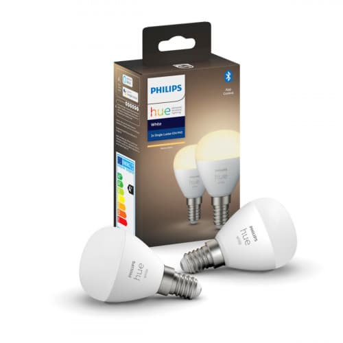 Philips Hue - White 2-pack klotlampa P45 E14