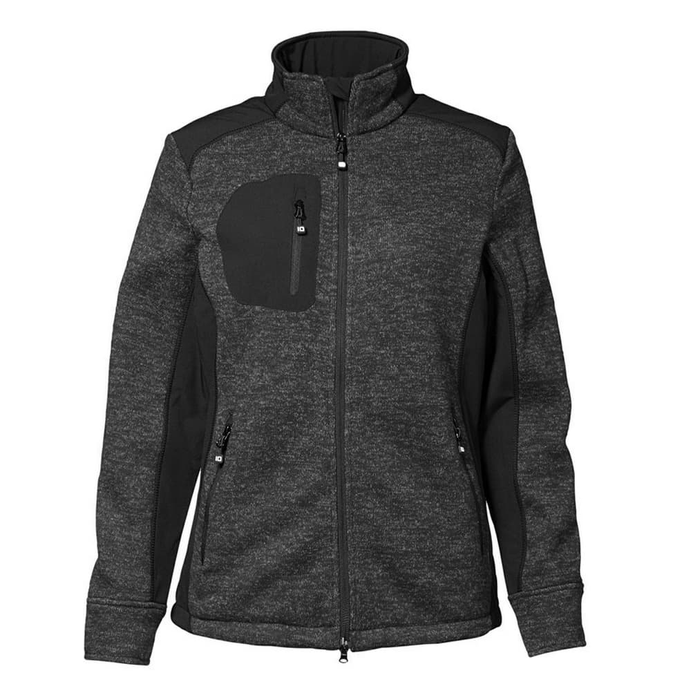 ID Kvinnor / dam med full dragkedja av stickad fleece cardigan