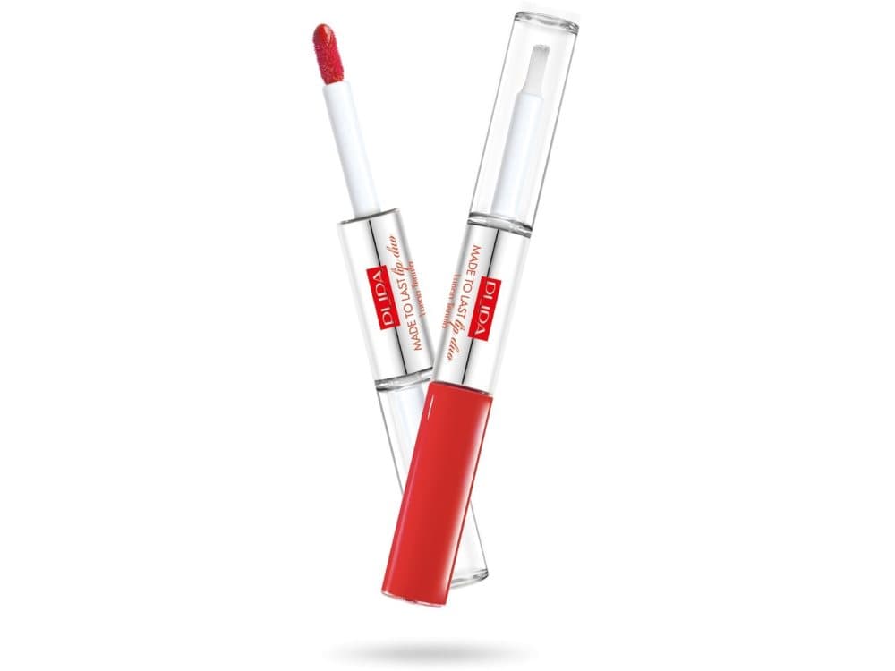 Pupa Made To Last Lip Duo Liquid Lip Color Color & Topcoat Waterproof Long Lasting waterproof liquid lipstick and lip gloss 001 2x4ml