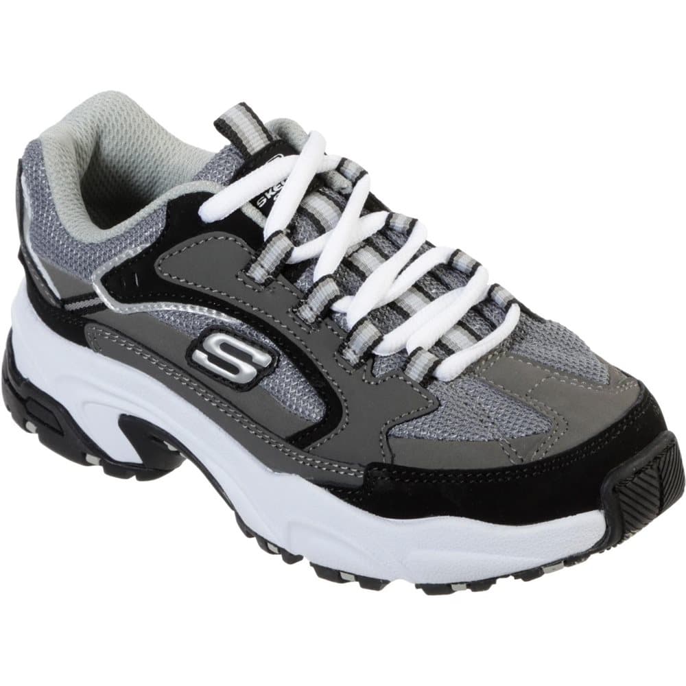 Skechers Boys Stamina Cutback Leather Lace Up Trainer