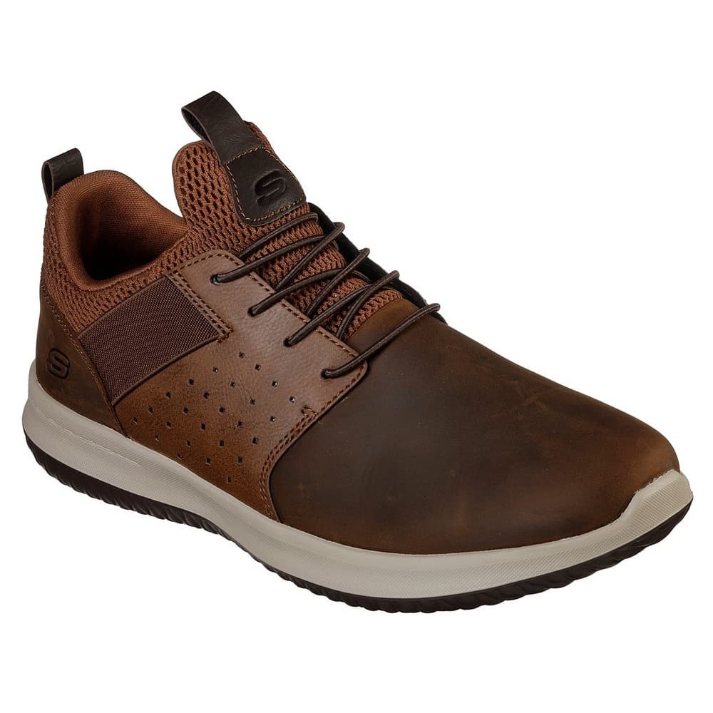 Skechers Mens Delson Axton Leather Trainer