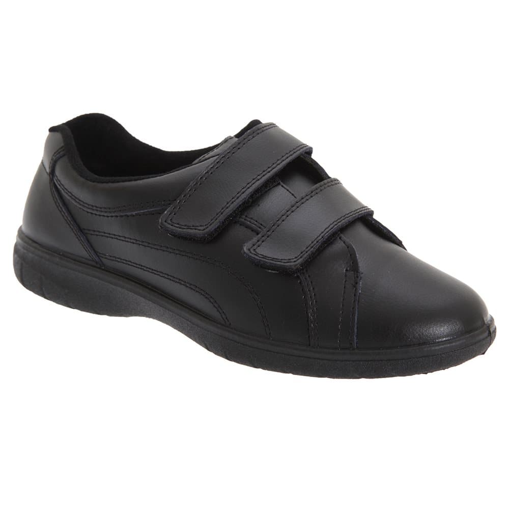 Boulevard Womens/Ladies Rex Twin Touch Fastening X Wide Leather Shoes