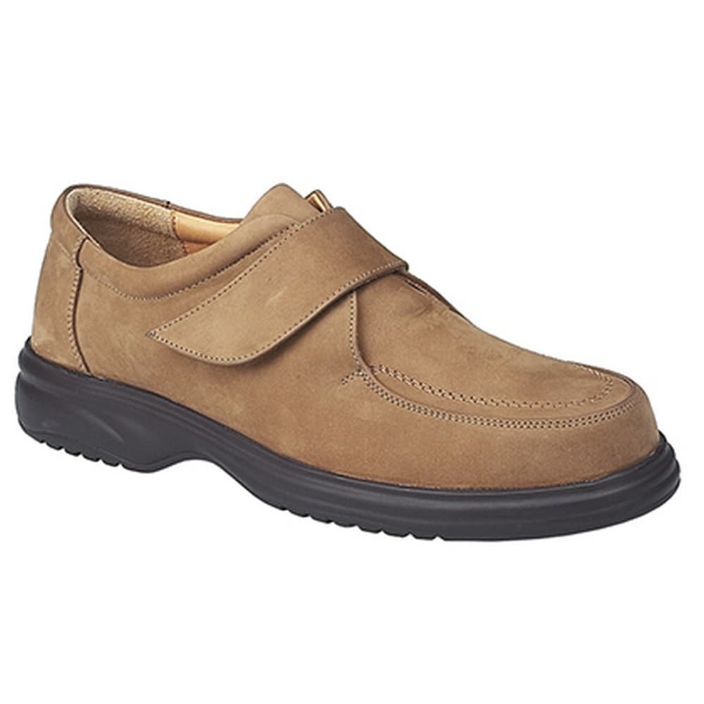 Roamers Mens Superlite Wide Fit Touch Fastening Leather Shoes