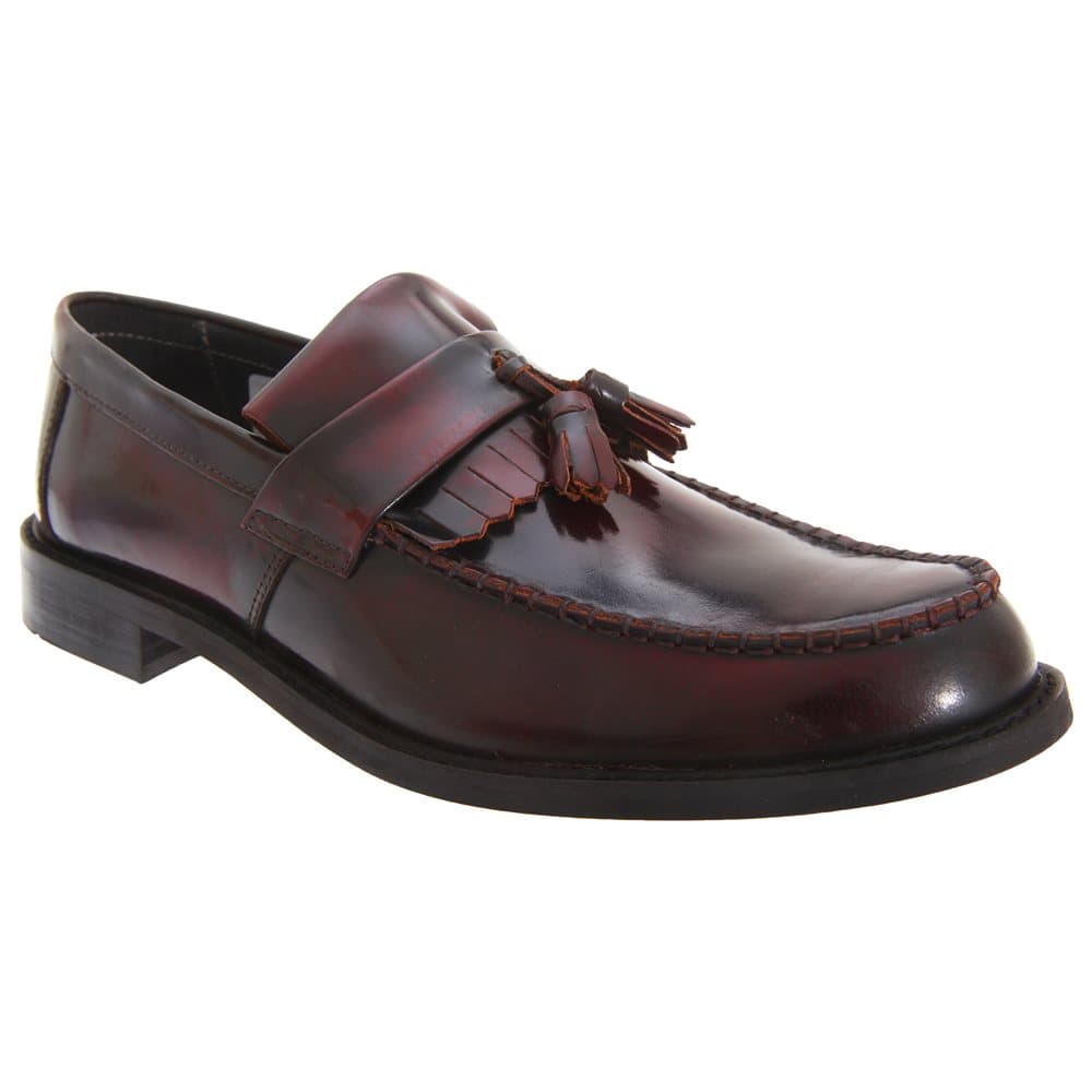 Roamers Herrar Toggle Saddle Hi-Shine Leather Loafers