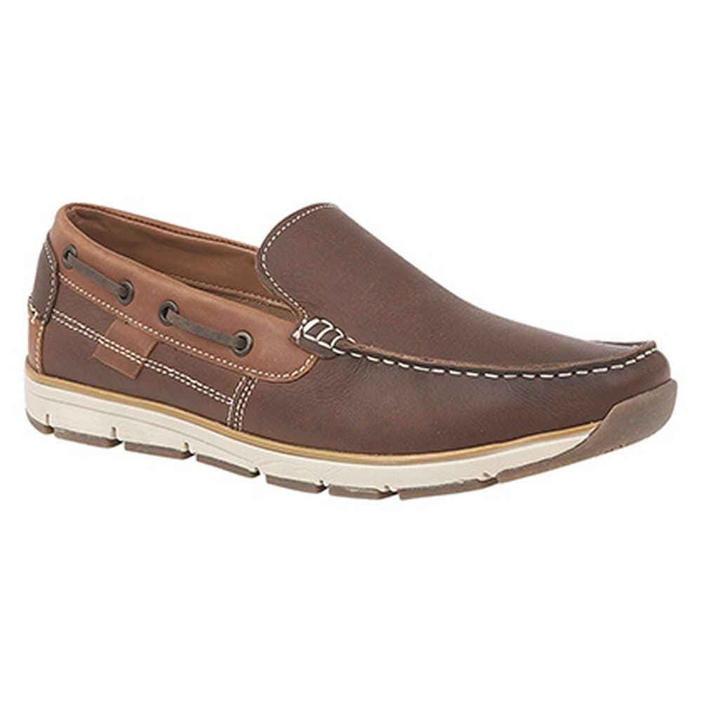 Roamers Superlight Herrläder Slip On Förkläde Tab Moccasin Fritidsskor