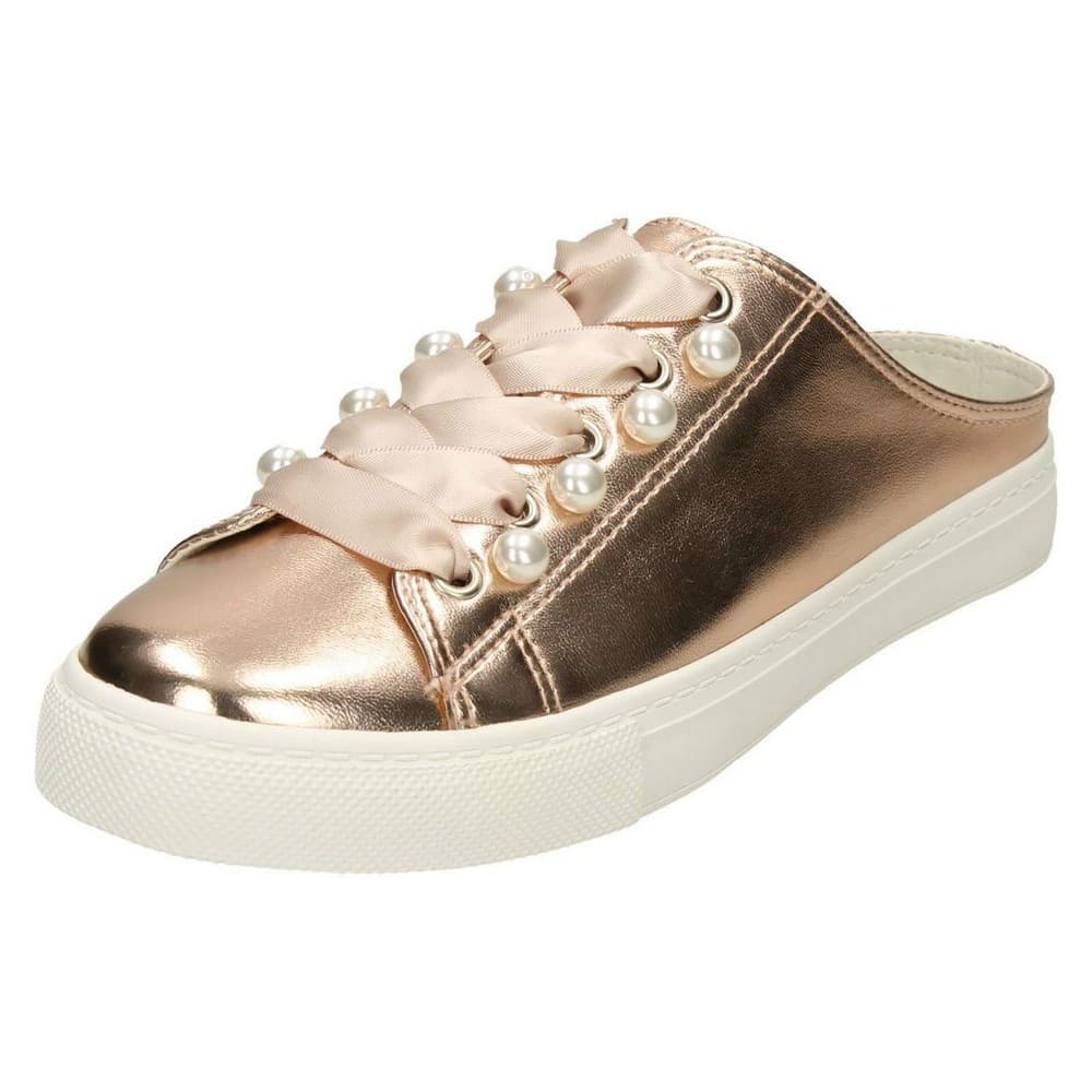 Spot On Womens/Ladies Backless Lace Up Pumps