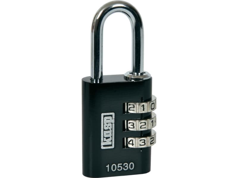 Kasp K10530BLAD Hængelås 30 mm Sort Kombinationslås
