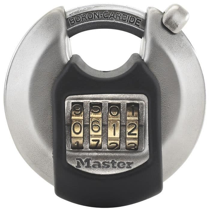 MASTER LOCK Kombination af udvendig diskhængelås - Høj sikkerhed - Beskyttet håndtag