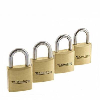 Sterling Light Security Brass Padlock Keyed Alike (Pack of 4)