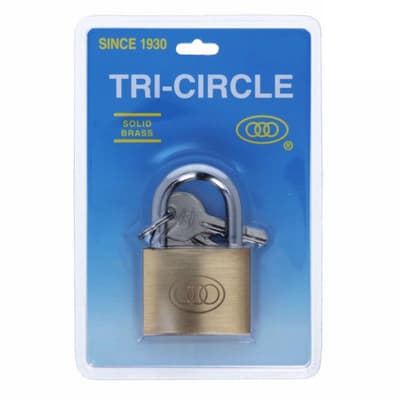 Tricircle Solid Brass Padlock