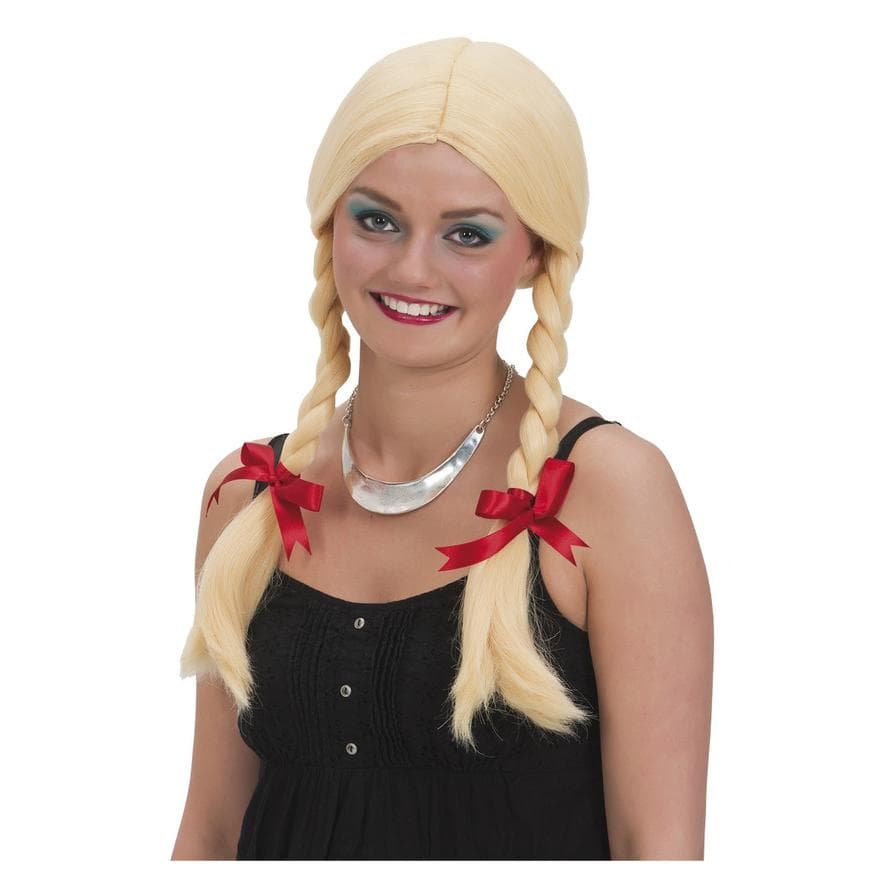 Parykk Blond med Fletter