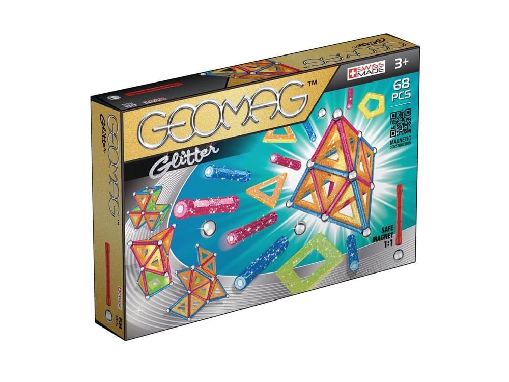 Geomag Panels Glitter 68 pcs, 68 styck, Multifärg, 3 År, 210 mm, 50 mm, 320 mm