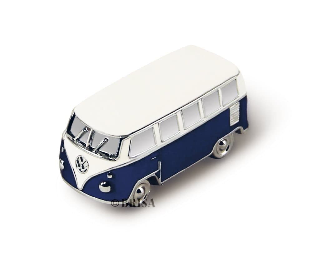 BRISA VW Collection - Volkswagen Bus T1 Camper Van Transporter 3D-minimagnetmagnet i gave dåse (Blue)