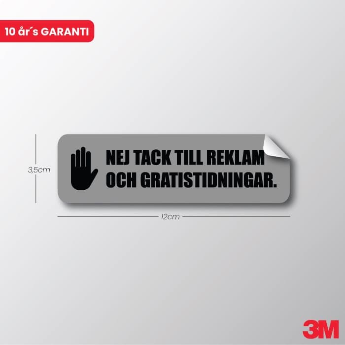 Dekal - Nej tack till reklam och gratistidningar - Ecoplant