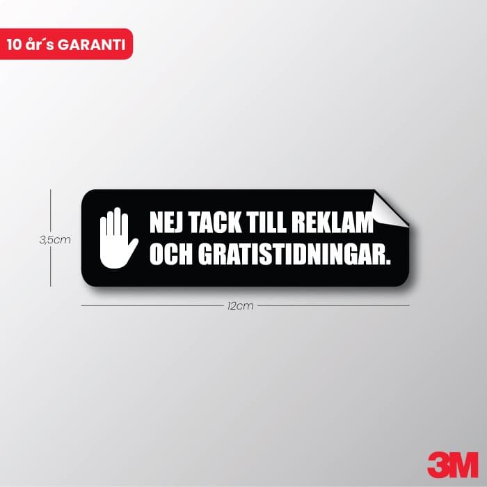 Dekal - Nej tack till reklam och gratistidningar - Ecoplant