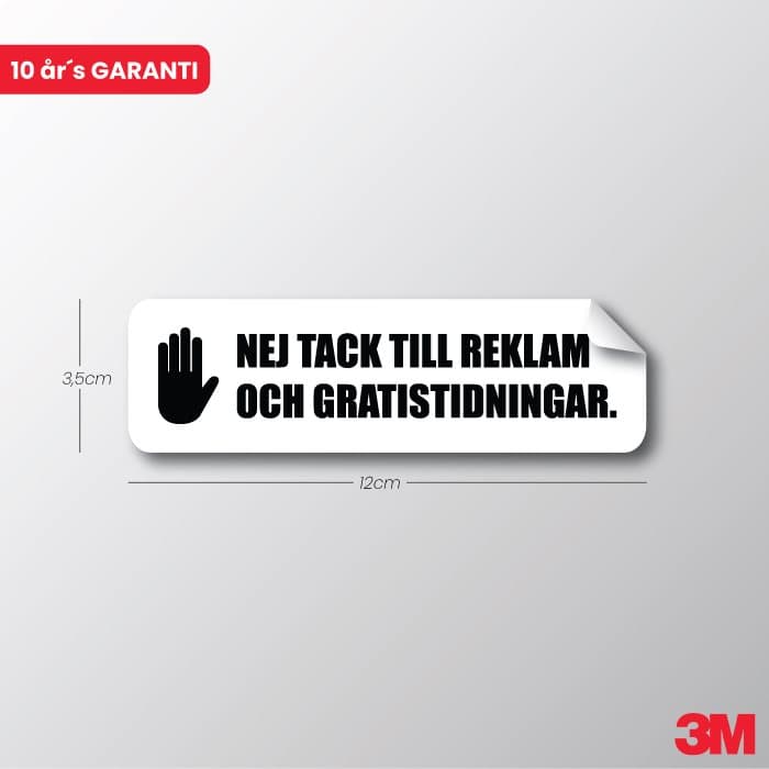 Dekal - Nej tack till reklam och gratistidningar - Ecoplant